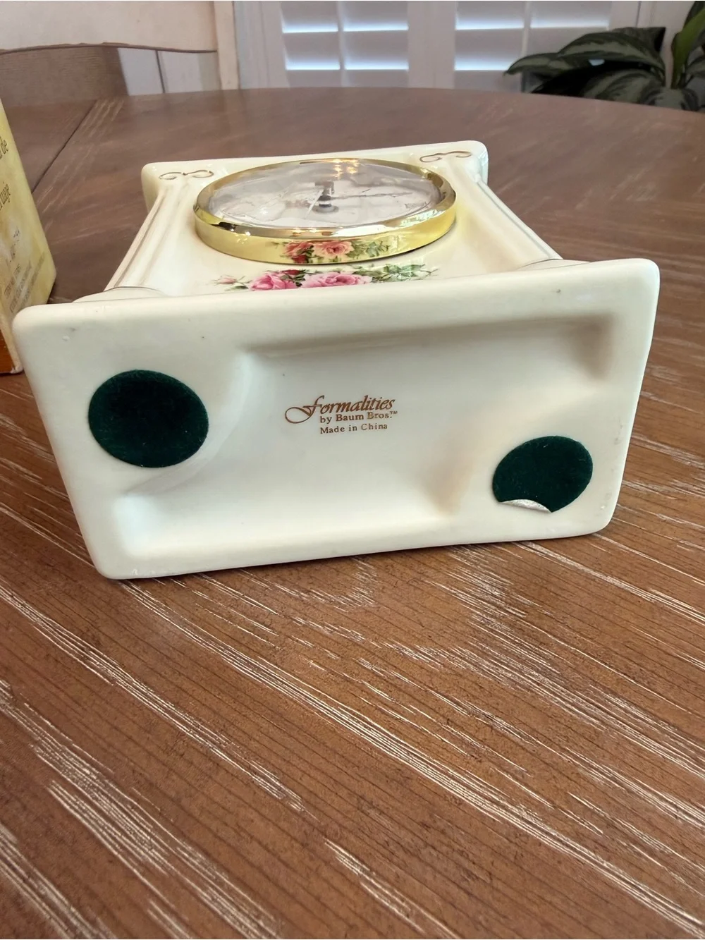 Vintage Formalities by Baum Bros Victorian Rose Carriage Clock